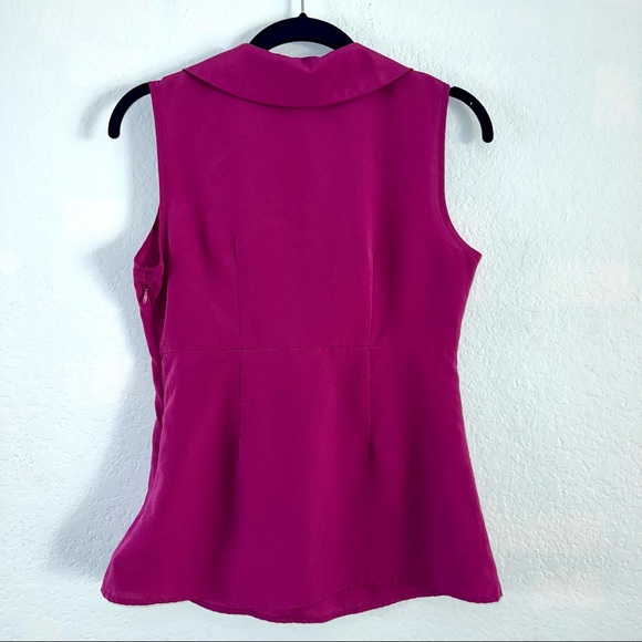 MERONA high quality beautiful sleeveless satin blouse, fuchsia color, size XS - Picture 2 of 10